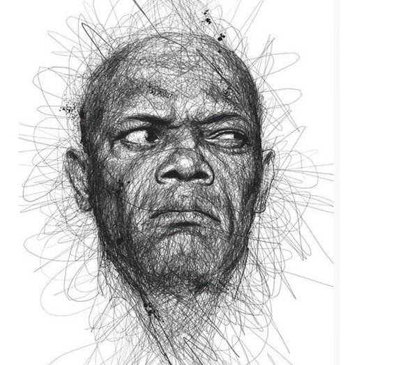 Artista desenha rostos de atores famosos sem tirar a caneta do papel