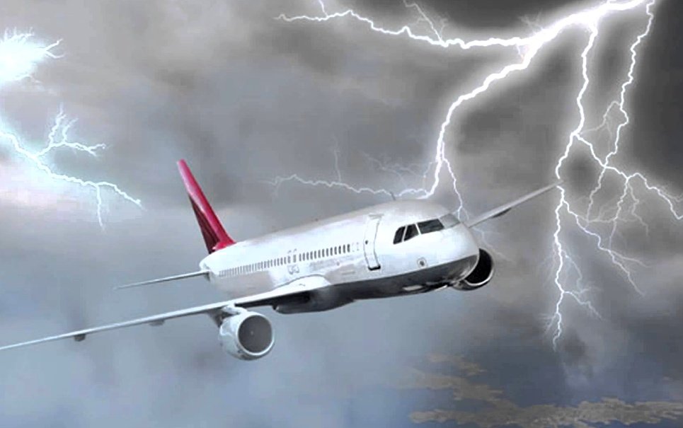 O que acontece se um avião é atingido por um raio durante um vôo?
