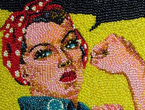 Artista cria quadros incríveis com milhares de balas de goma