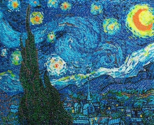 Artista cria quadros incríveis com milhares de balas de goma