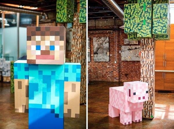 Casamento contou com esculturas de cenários e personagens do jogo Minecraft