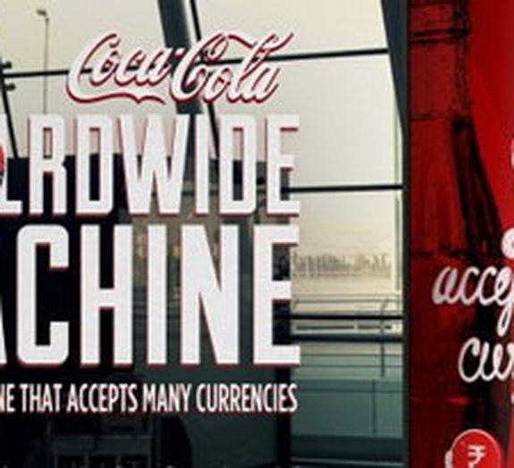 Máquina de Coca-Cola aceita moedas de qualquer país