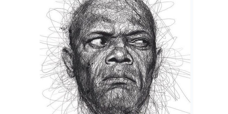 Artista viraliza ao desenhar rostos de famosos com escritas e é