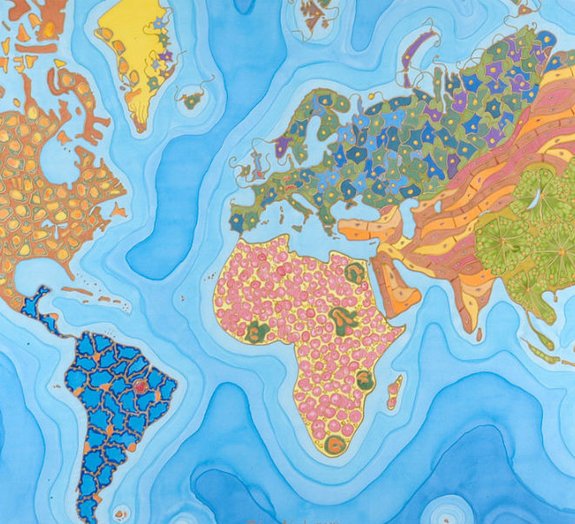 Artista representa as principais doenças do mundo em mapa-múndi