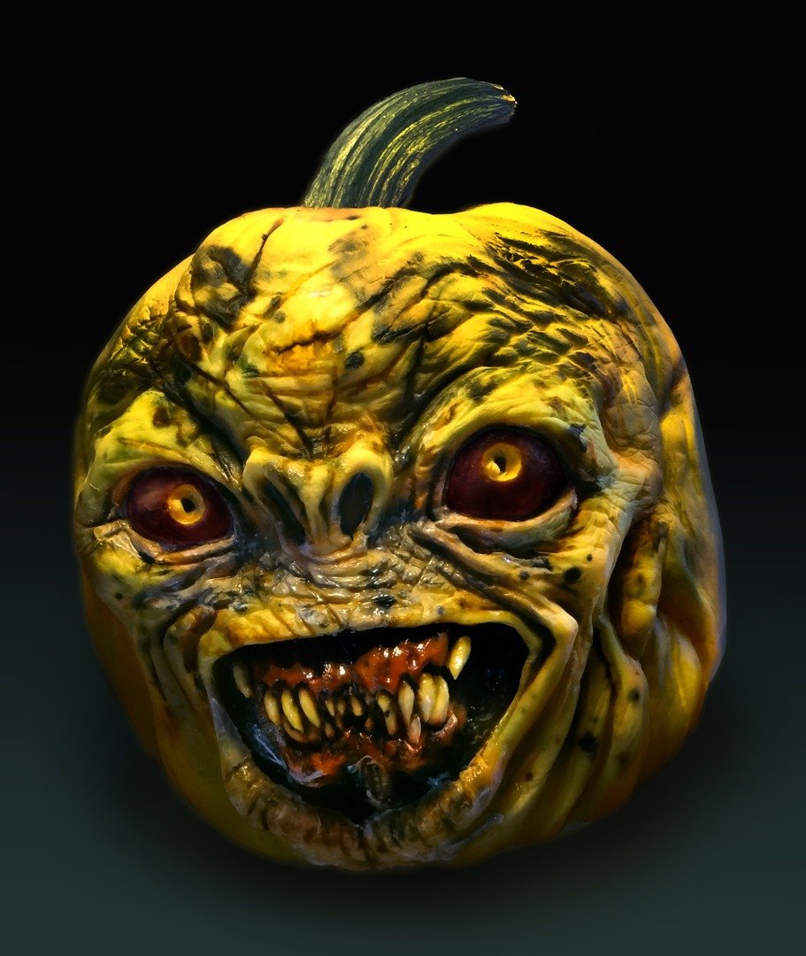 Em clima de Halloween: artista faz esculturas assustadoras com abóboras