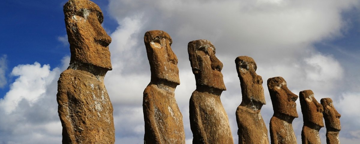 Ilha de páscoa moai pedra estátua caso fone de ouvido para apple