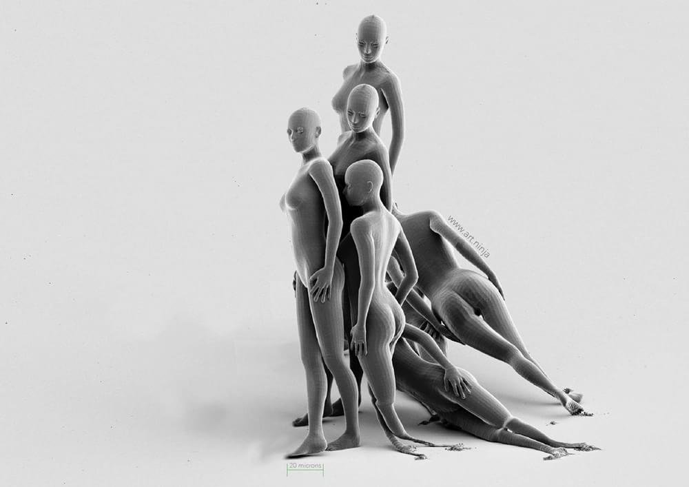 Querida, encolhi a arte: britânico faz escultura menor que um fio de cabelo