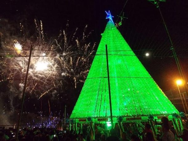 Árvore de Natal feita com garrafas pet bate recorde brasileiro - Mega  Curioso