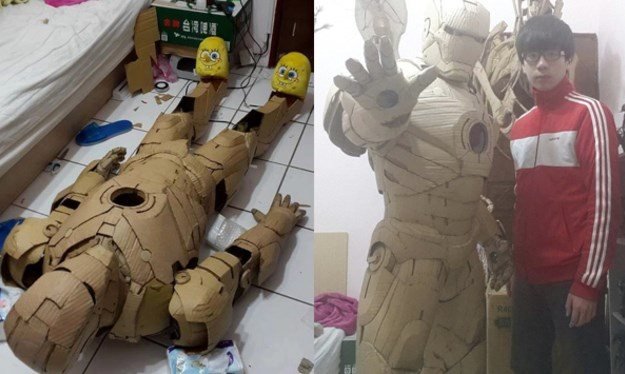 Incrível: artista cria armadura do Homem de Ferro com papelão