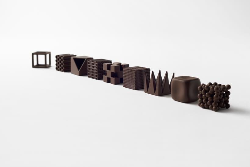 Agência de design japonesa cria bombons perfeitos em formas geométricas