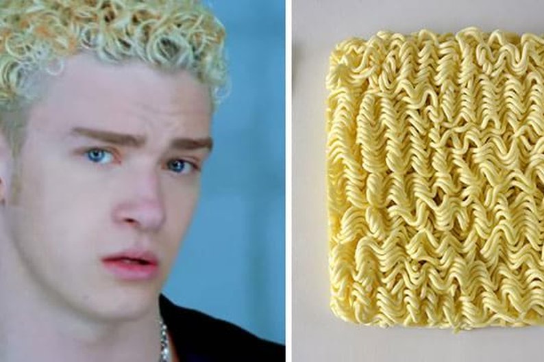 Justin Timberlake, na época do N'Sync, e miojo