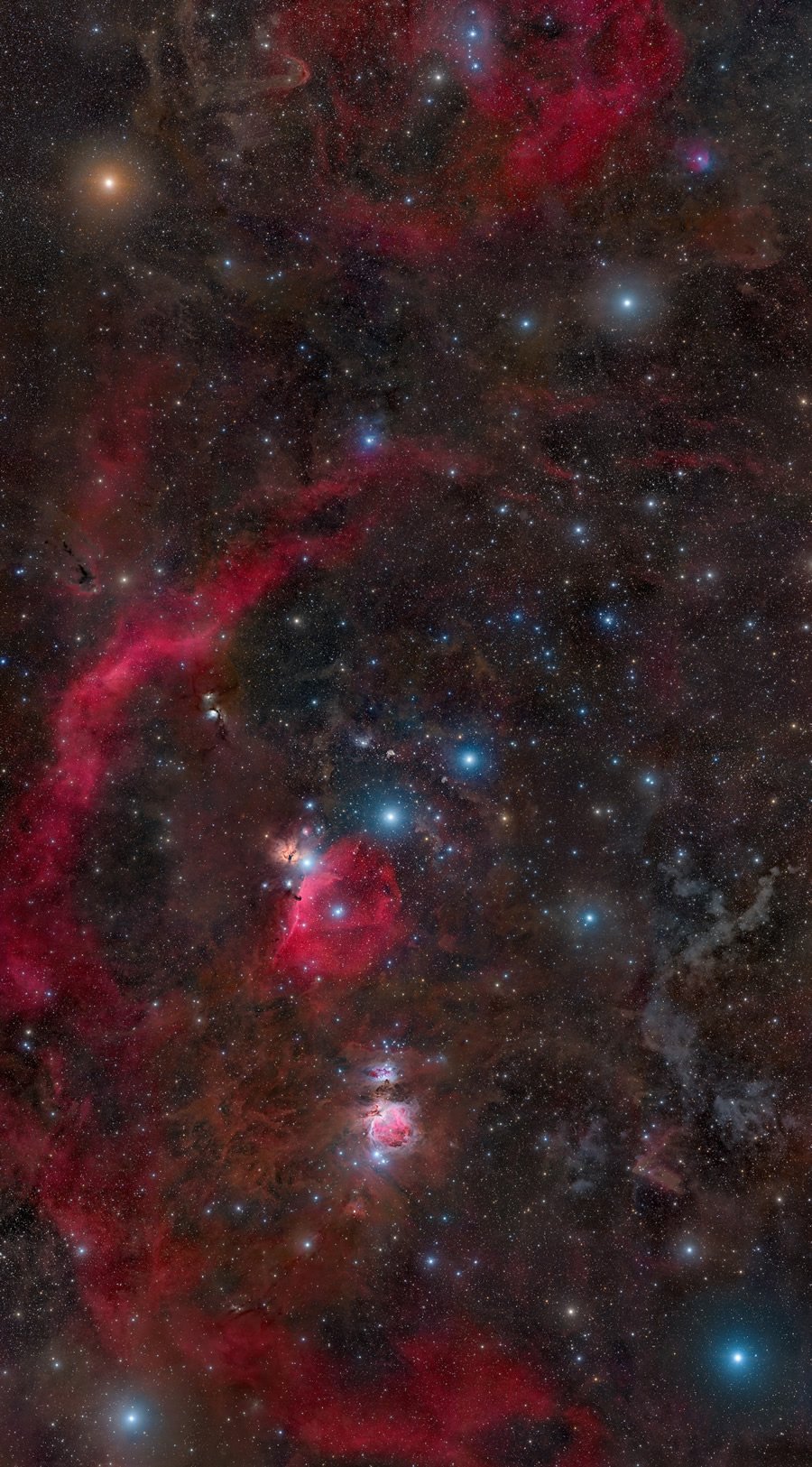 Finalista na categoria Stars and Nebulae - Orion Mega Mosaic por Tom O’Donoghue and Olly Penrice (Irlanda)