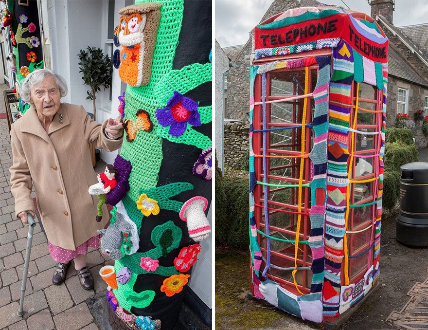 Aos 104 anos, Grace Brett parece ser a artista de rua mais velha do mundo