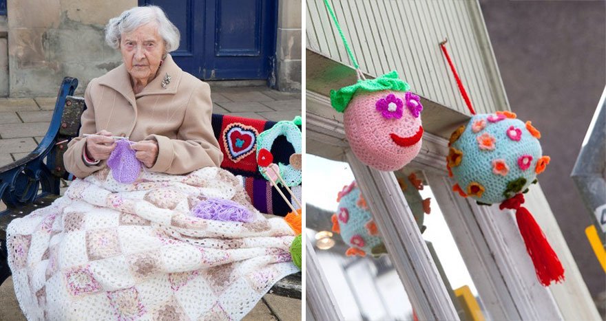 Aos 104 anos, Grace Brett parece ser a artista de rua mais velha do mundo