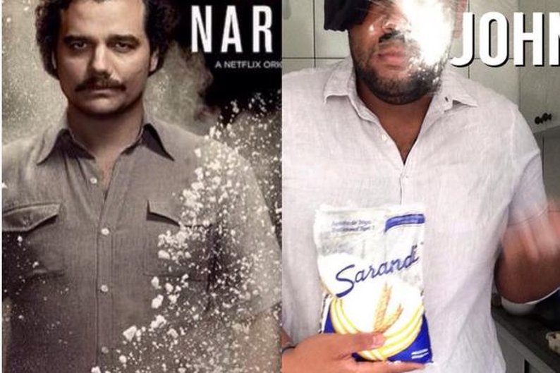 Wagner Moura, como Pablo Escobar em