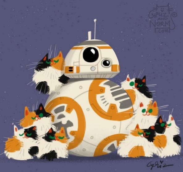 Como seria se personagens de Star Wars adotassem gatinhos?
