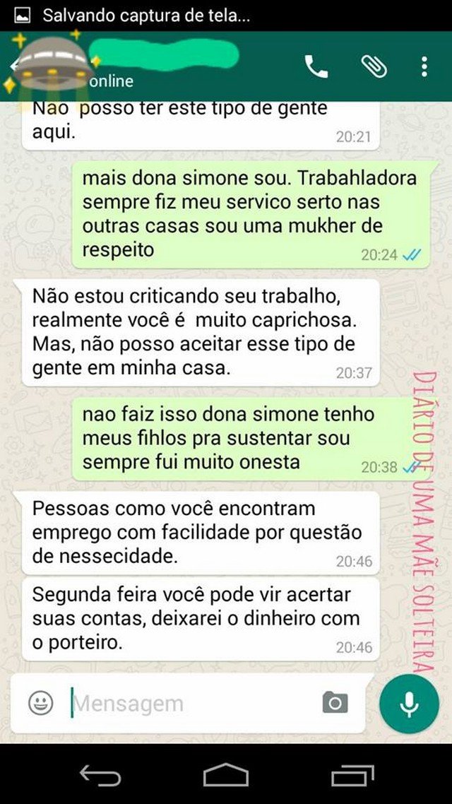 Por ter filhos e não ser casada, mulher perde emprego via WhatsApp