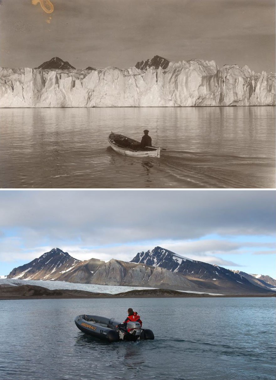 Estas fotos revelam mudanças climáticas ao longo de 100 anos no Ártico