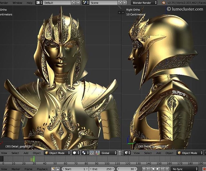 Artista cria armadura medieval móvel e iluminada com impressora 3D
