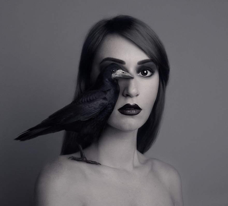 Artista cria fotos incríveis ao misturar seu rosto com os de animais