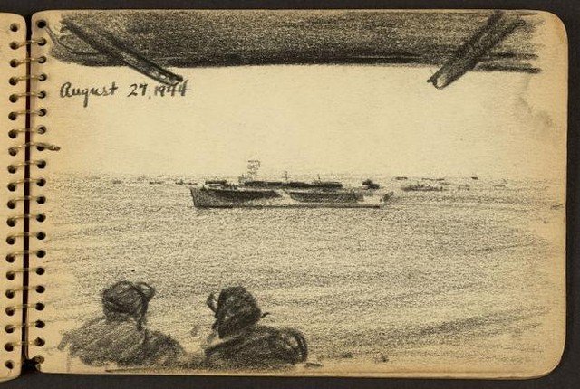 Os desenhos feitos por um soldado que esteve na Segunda Guerra Mundial