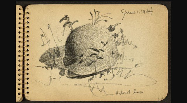 Os desenhos feitos por um soldado que esteve na Segunda Guerra Mundial