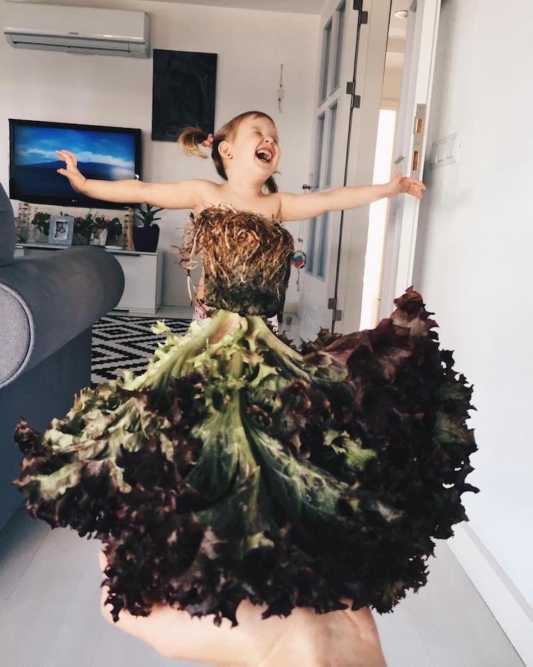 Artista “veste” sua filha com elementos da natureza e o resultado é lindo