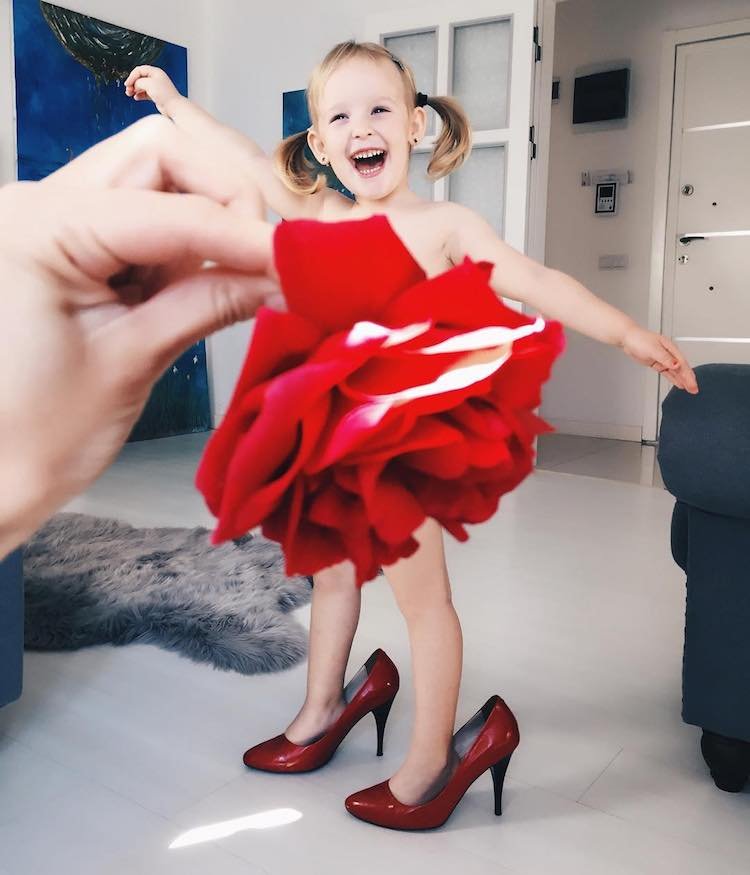 Artista “veste” sua filha com elementos da natureza e o resultado é lindo