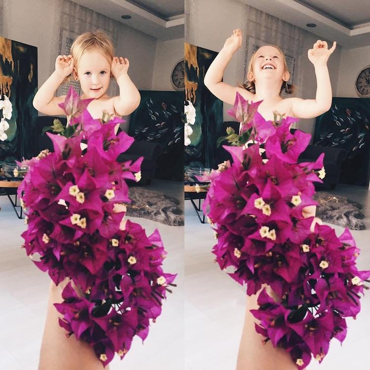 Artista “veste” sua filha com elementos da natureza e o resultado é lindo