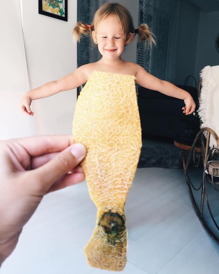 Artista “veste” sua filha com elementos da natureza e o resultado é lindo