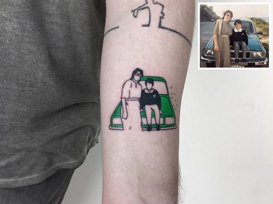 Já pensou em suas fotos favoritas do passado transformadas em tatuagens?