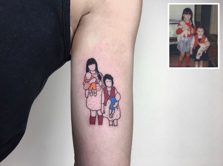 Já pensou em suas fotos favoritas do passado transformadas em tatuagens?