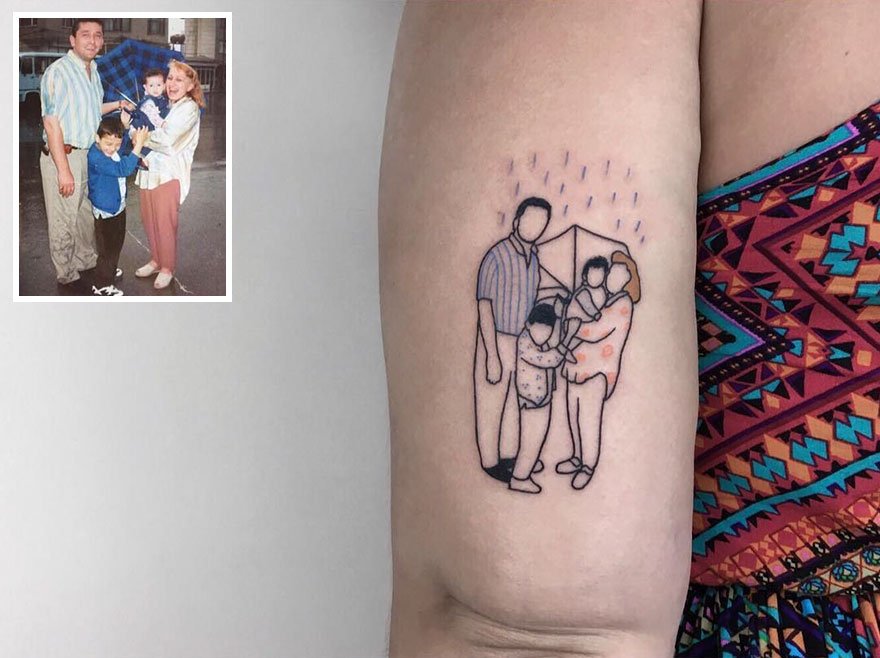 Já pensou em suas fotos favoritas do passado transformadas em tatuagens?