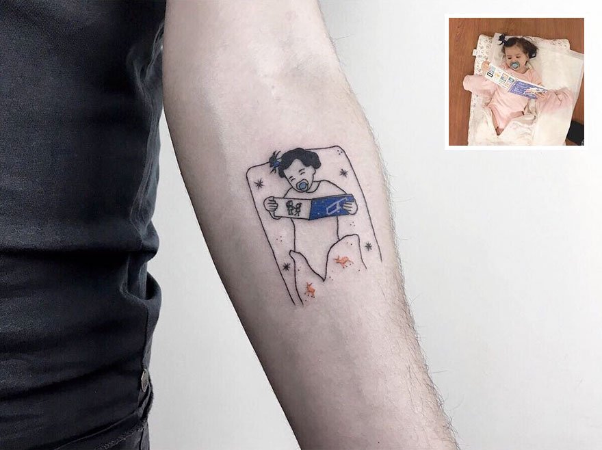 Já pensou em suas fotos favoritas do passado transformadas em tatuagens?
