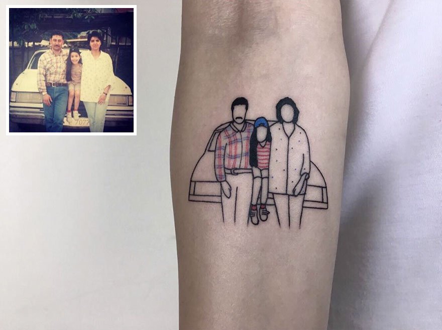 Já pensou em suas fotos favoritas do passado transformadas em tatuagens?