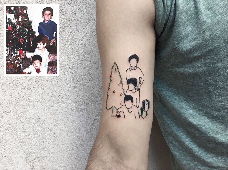 Já pensou em suas fotos favoritas do passado transformadas em tatuagens?