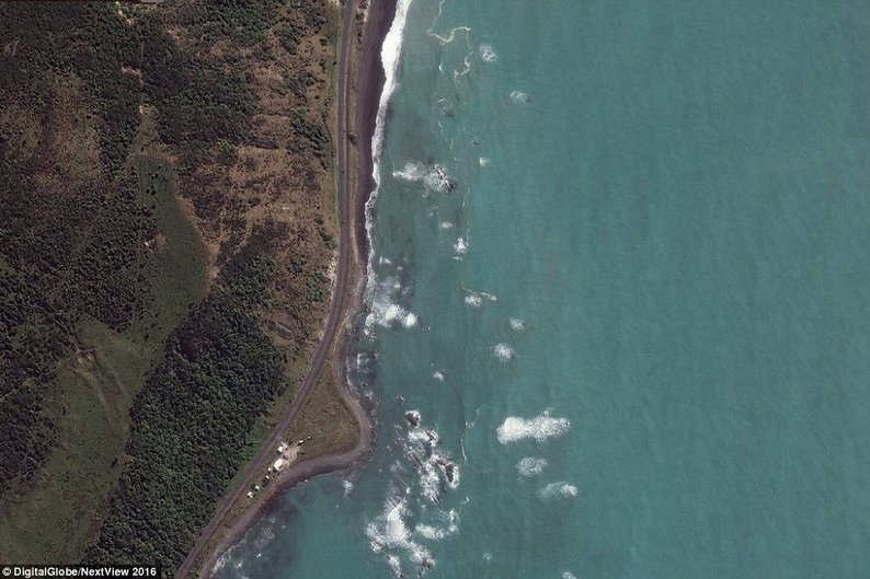 Kaikoura antes do terremoto de novembro de 2016