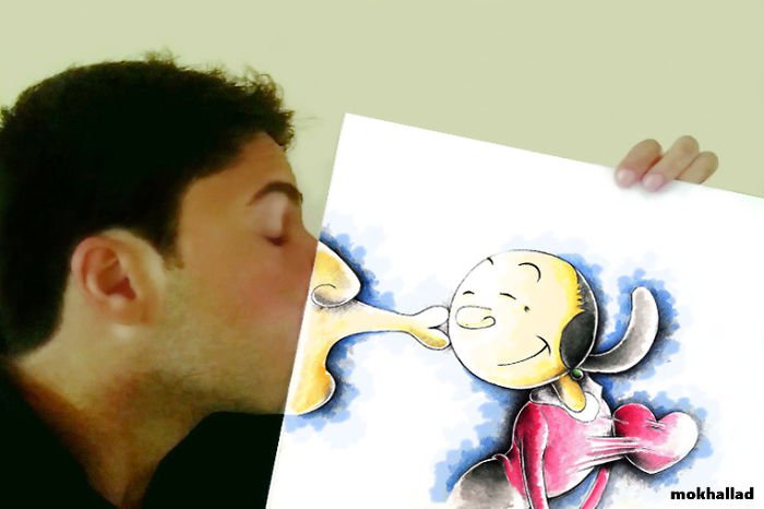 Este cara combina desenhos com realidade de um jeito incrível