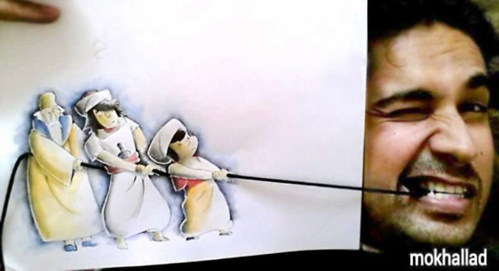 Este cara combina desenhos com realidade de um jeito incrível