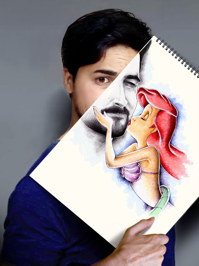 Este cara combina desenhos com realidade de um jeito incrível