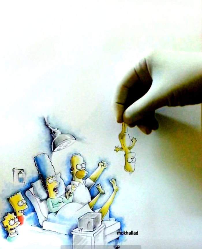 Este cara combina desenhos com realidade de um jeito incrível