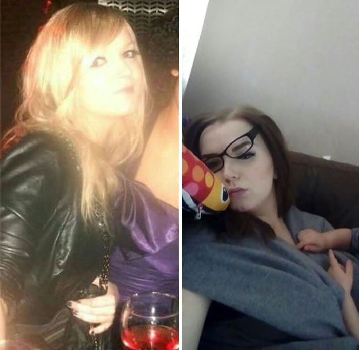 Internautas estão postando fotos de antes/depois de se tornarem pais e mães