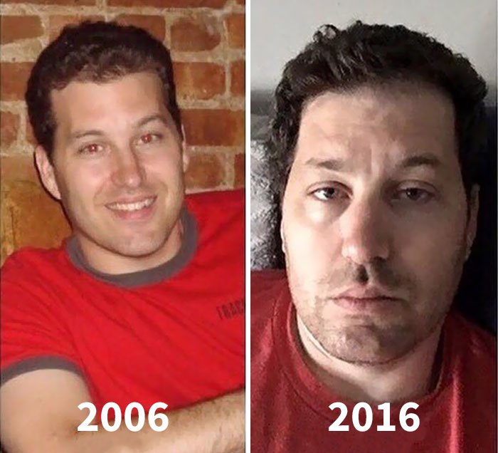 Internautas estão postando fotos de antes/depois de se tornarem pais e mães