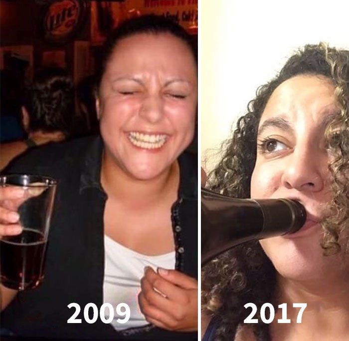 Internautas estão postando fotos de antes/depois de se tornarem pais e mães