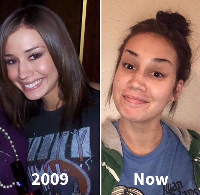 Internautas estão postando fotos de antes/depois de se tornarem pais e mães