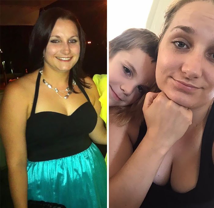Internautas estão postando fotos de antes/depois de se tornarem pais e mães