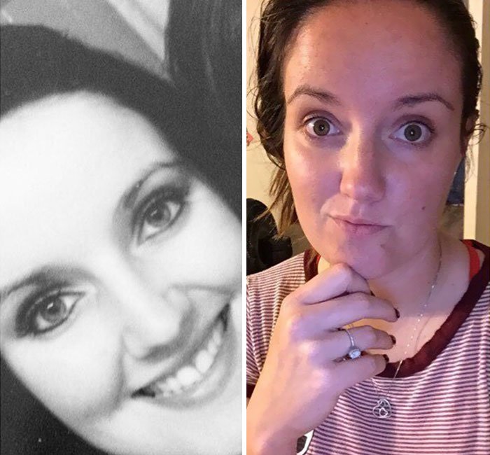 Internautas estão postando fotos de antes/depois de se tornarem pais e mães