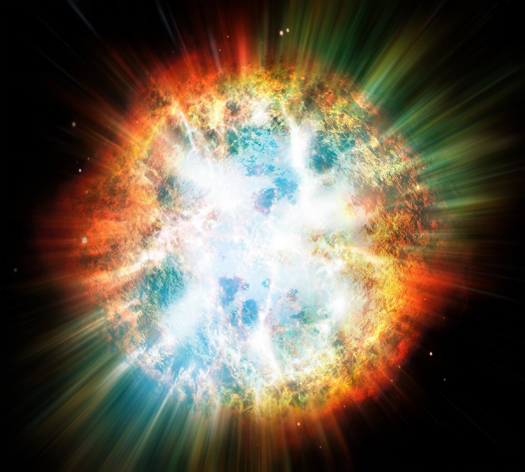 Representação de uma supernova