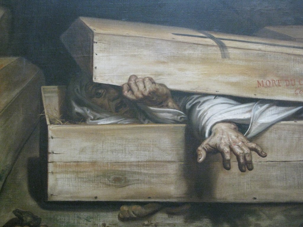 Cadáver em caixão