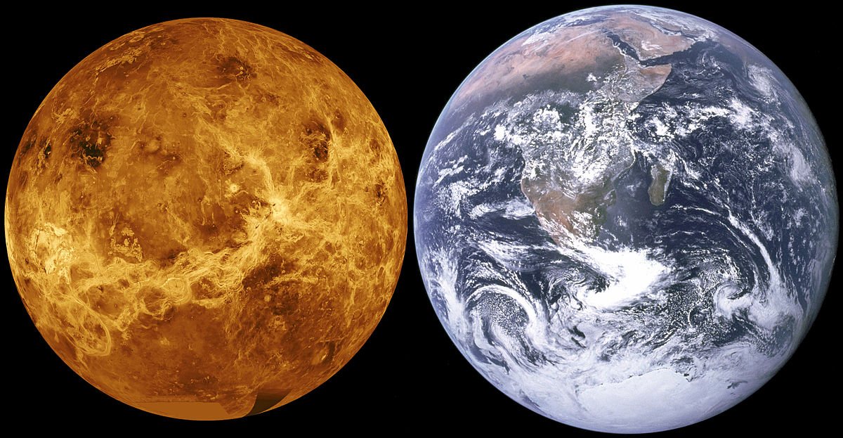 Vênus ao lado da Terra